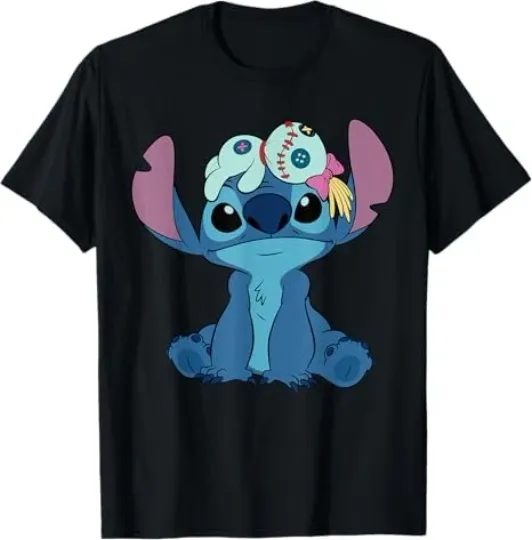 Discover Disney Lilo & Stitch Scrump On Stitch's Head T-Shirt
