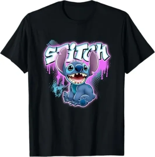 Discover Disney Lilo And Stitch Neon Graffiti Style T-Shirt