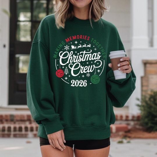 Discover Christmas Crew 2026 Shirt, Family Matching Christmas Sweatshirt, Christmas Group Shirt, Christmas Pajamas, Family Matching Shirt