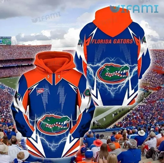 Florida Gators Hoodie 3D Lightning Logo Gators Gift