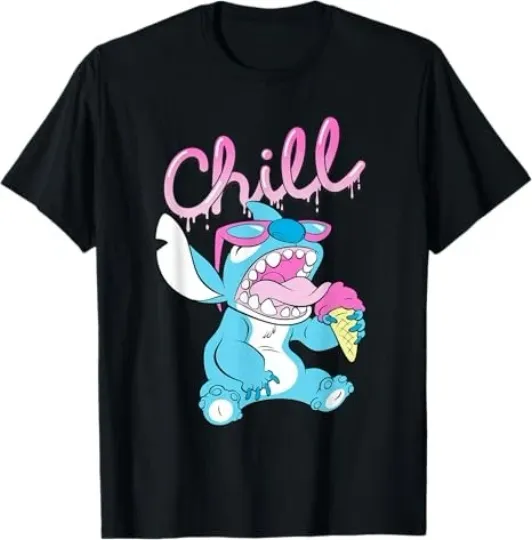 Discover Disney Lilo And Stitch Neon Ice Cream Chill Drip T-Shirt S - 5XL