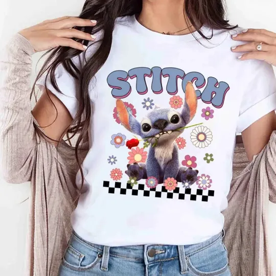 Discover Disney Stitch Summer White T-Shirt 2025