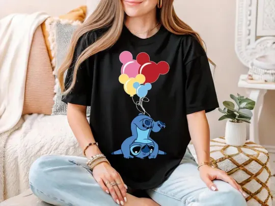Discover Disney Stitch With Mickey Balloons T-SHIRT Unisex