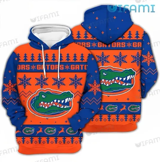 Florida Gators Hoodie 3D Snowflake Pine Tree Reindeer Logo Gators Gift