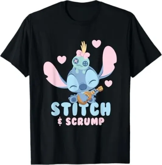 Discover Disney Lilo & Stitch Stitch And Scrump Black T-Shirt