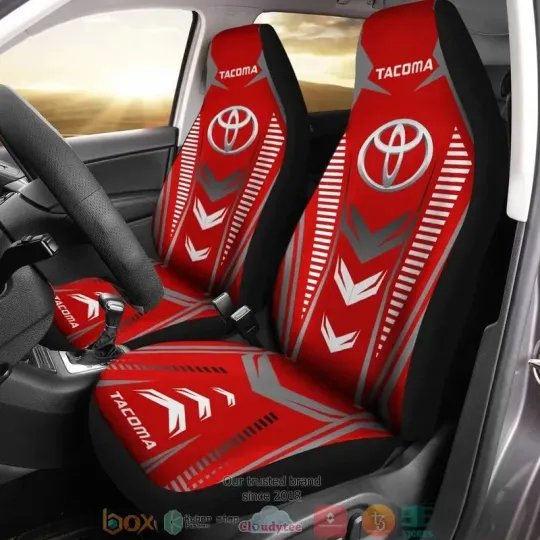 Discover Toyota Tacoma Logo Red Car Seat Covers