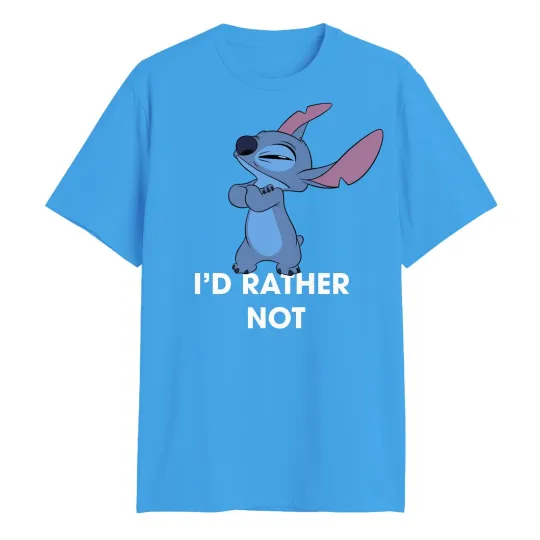 Discover Disney Lilo and Stitch T-Shirt Men's I'd Rather Not Short Sleeve Tee