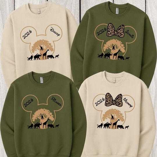 Discover Custom Disney Animal Kingdom 2026 Sweatshirt, Personalized Animal Kingdom Sweatshirt, Matching Family Animal Kingdom Trip 2026 Sweatshirt