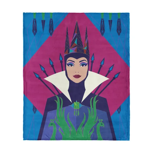 Discover Disney Snow White Geometric Evil Disneyland Christmas Holiday Fleece Blanket