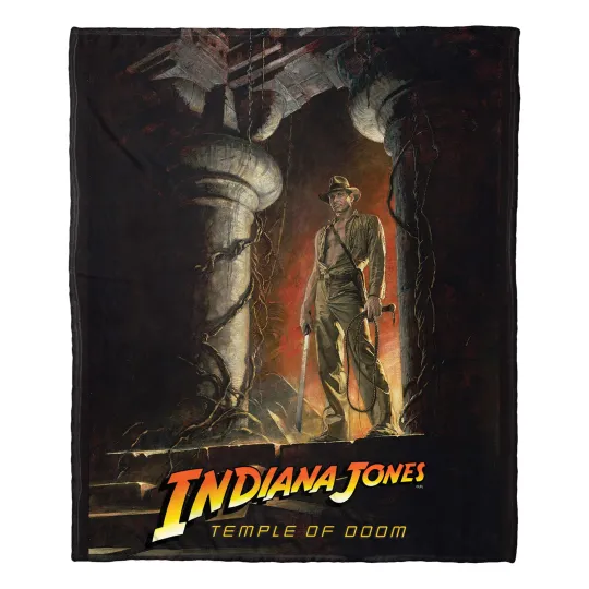 Discover Disney Indiana Jones Temple Of Dooom Disneyland Christmas Holiday Fleece Blanket