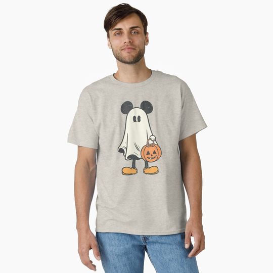 Discover Not So Scary Halloween Mickey Spooky Halloween Ghost Retro Season Disney Pumpkin Classic T-Shirt