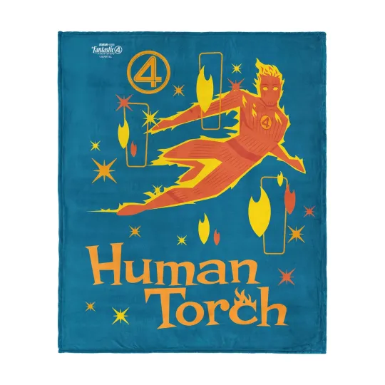 Fantastic Four: First Steps Human Torch Christmas Holiday Fleece Blanket