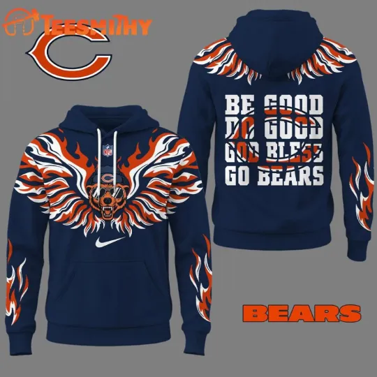 Discover Chicago Bearr 2025 football Fire Wings All Over Print Hoodie 3D S-5XL