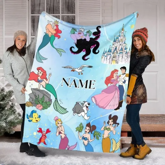 Discover Personalized Disney The Little Mermaid Fleece Blanket