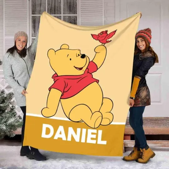 Discover Personalized Disney Cute Baby Pooh Fleece Blanket