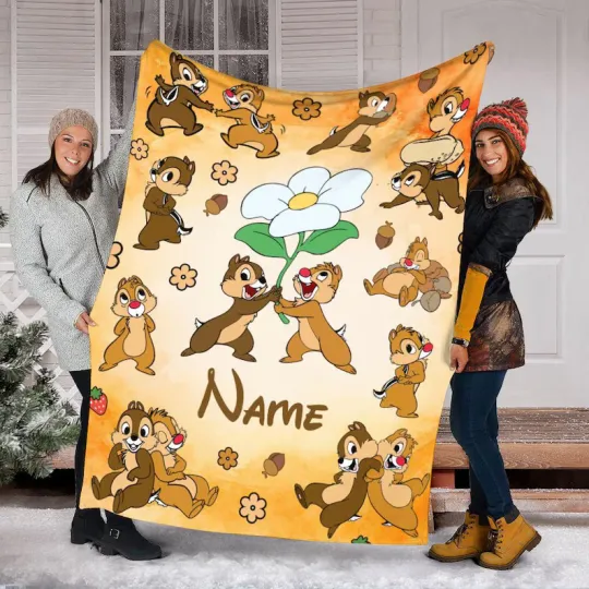 Discover Personalized Disney Chip N' Dale Moods Fleece Blanket