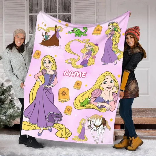Discover Personalized Disney Princess Rapunzel Fleece Blanket