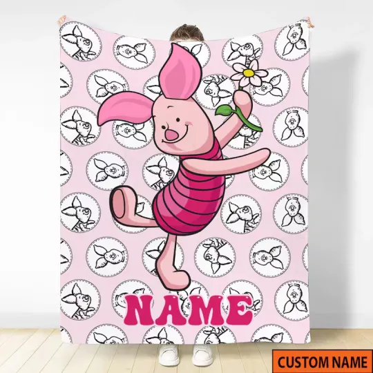 Discover Personalized Disney Piglet Dancing Fleece Blanket
