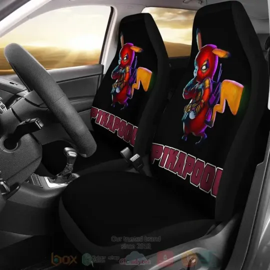 Pikapool Deadpool Cartoon Movie Car Seat Covers