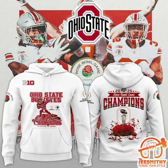 Ohio State Buckeye Champions Rose Bowl Game 2025 Hoodie