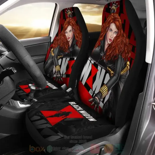Black Widow Marvel Car Seat Covers