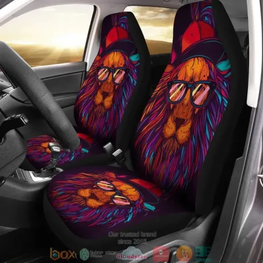Discover Dad Lion Painting Artwork Car Seat Covers