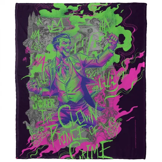 Joker The Clown Prince Disneyland Christmas Holiday Fleece Blanket