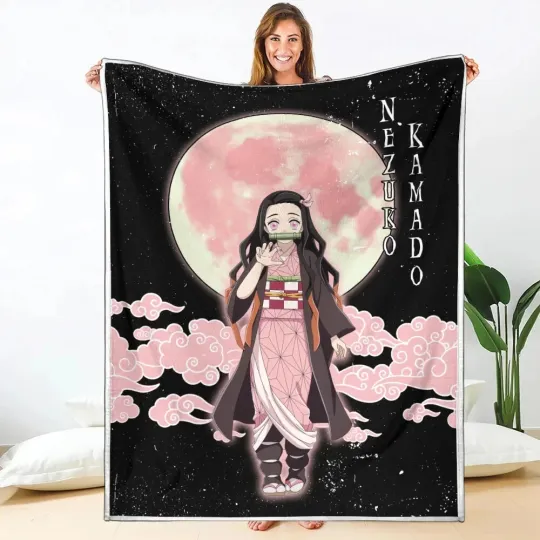 Discover Anime demon neko Kamado Moon Fleece Blanket