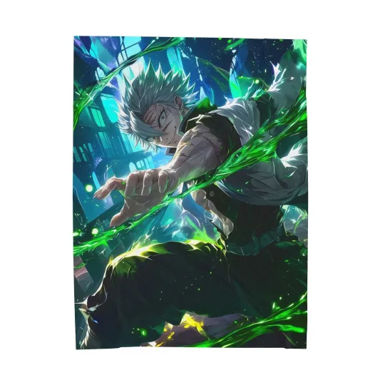 Discover Anime demon Sanemi Shinazugawa The Wind Hashira Fleece Blanket