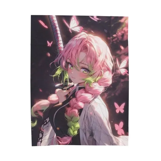 Discover Anime demon Mitsuri Kanroji Sunset Fleece Blanket