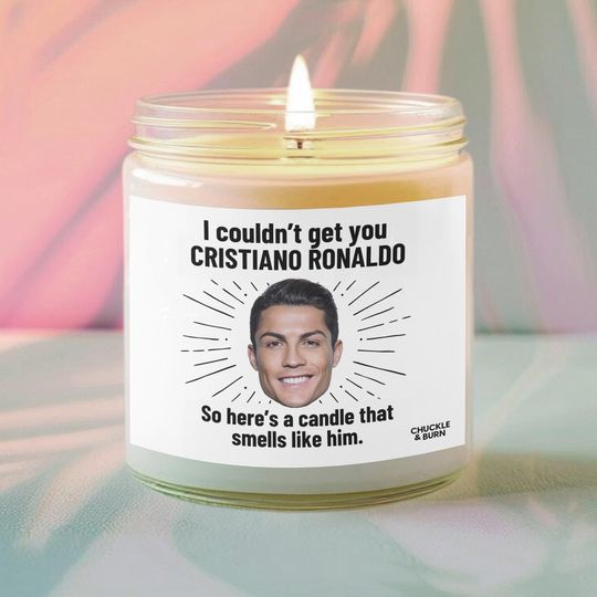 Discover Cristiano Ronaldo Scented Candle | Fan Gift, Fandom Inspired Brown Candle