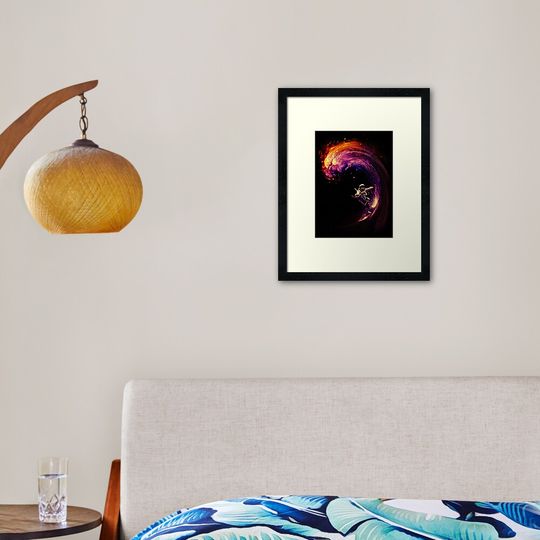 Discover Space Surfing Framed Art Print