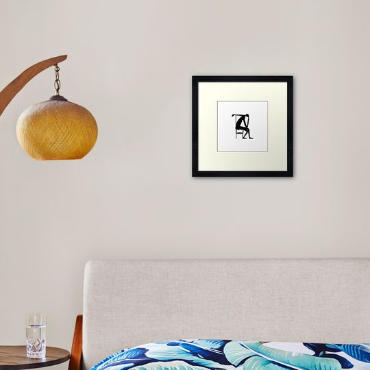 Discover Drawing by Franz Kafka, The Thinker Framed Art Print