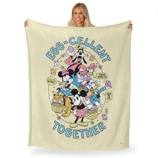 Discover Disney Mickey Mouse Eggcellent Disneyland Fleece Blanket