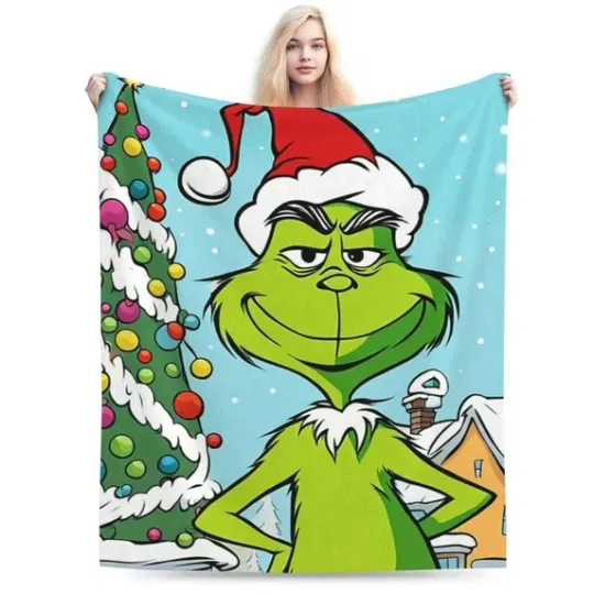 Discover Funny funny character Grin Disneyland Christmas Holiday Fleece Blanket