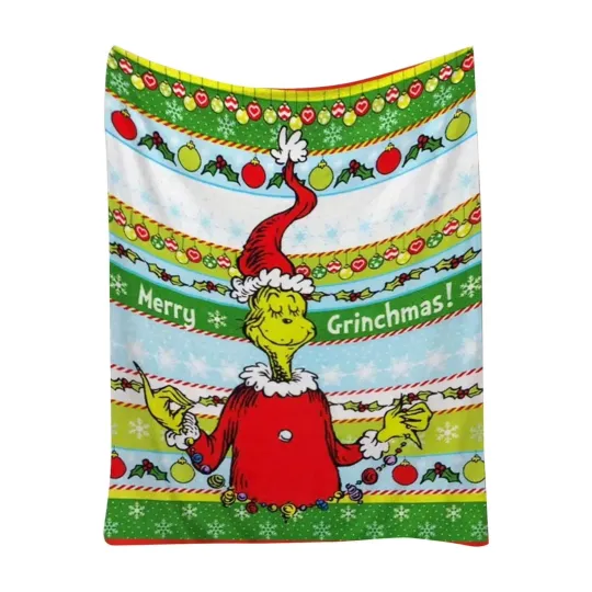 funny character Disneyland Grin Christmas Holiday Fleece Blanket