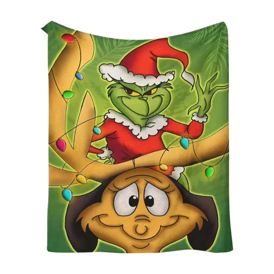 Disneyland funny character Grin Christmas Holiday Fleece Blanket