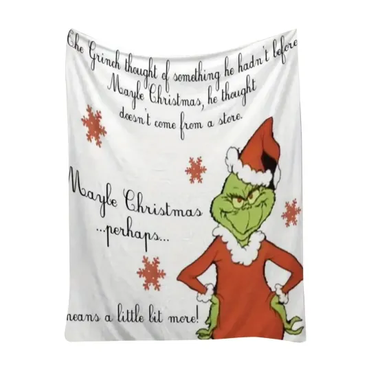 Discover Grin funny character Disneyland Christmas Holiday Fleece Blanket