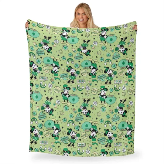 Discover Disney Mickey Mouse Lucky Mouse Disneyland Christmas Holiday Fleece Blanket