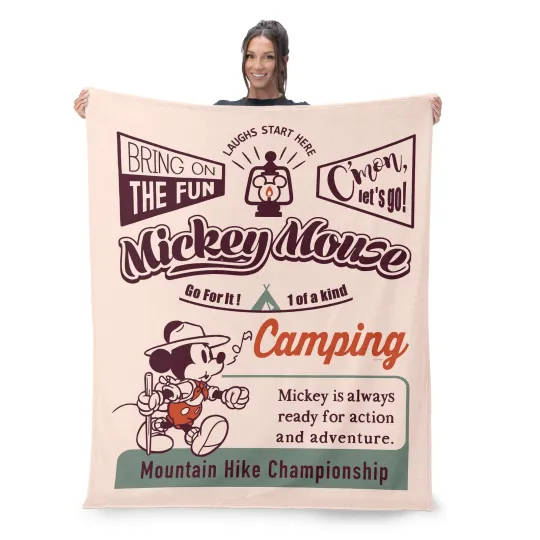 Discover Disney Mickey Mouse Bring On The Fun Disneyland Christmas Holiday Fleece Blanket