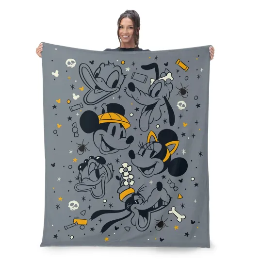 Discover Disney Mickey & Friends Spooky Gang Disneyland Christmas Holiday Fleece Blanket