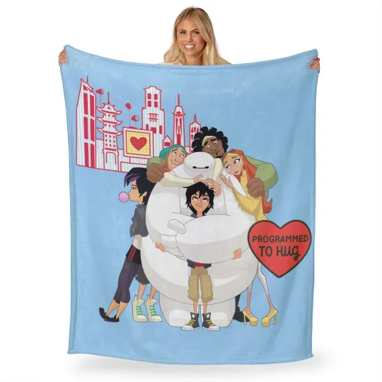 Discover Disney Pixar Big Hero Progammed To Superhero Christmas Holiday Fleece Blanket