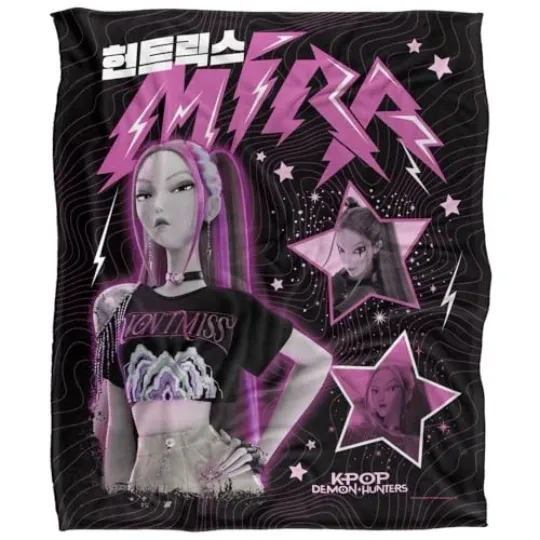 Discover Kpop Demon Hunters Mira Popstar Christmas Holiday Fleece Blanket