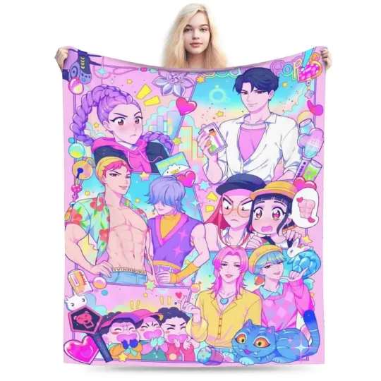 Discover Saja Boys Kpop Demon Hunters Blanket Villain Christmas Holiday Fleece Blanket