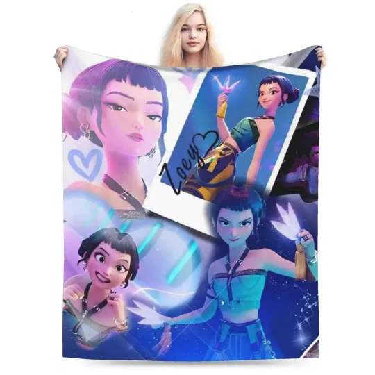 Discover Kpop Demon Hunters Zoey Blanket Christmas Holiday Fleece Blanket