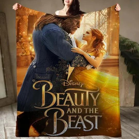 Fleece Blanket Funny Beauty And The Beast Happy
