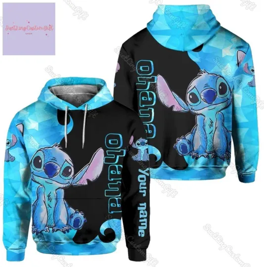 Discover Custom Disney Stitch 3D Hoodie - All Over Print, US Sizes, Gift for Father's Day