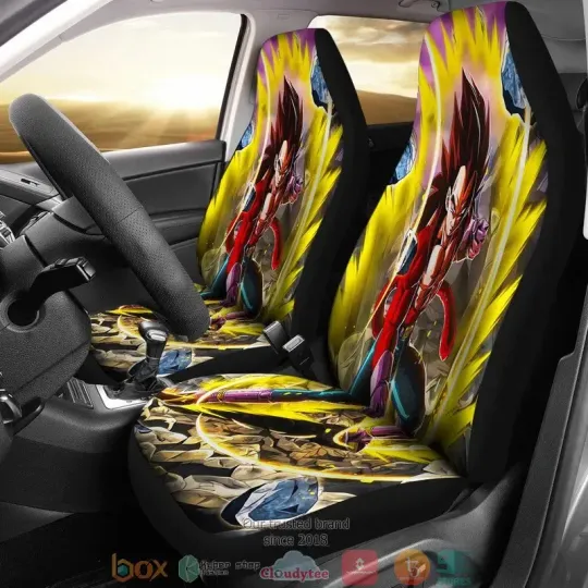 Vegeta Yellow Power Fight Car Seat Covers