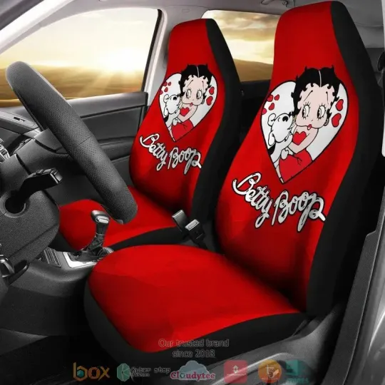 Discover Betty Boop Betty Boop With Dog In Heart Cute Cartoon Car Seat Covers Limited Edi