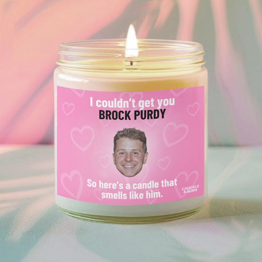 Discover 9oz Glass Smells like Brock Purdy Candle | Brock Purdy Fan Gift, Best Friend Gifts, Fandom Inspired Candle - FAST SHIPPING!